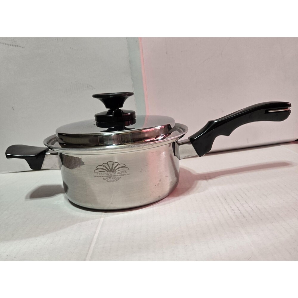 Vintage Pro-Health Ultra 3Qt Stainless Steel Saucepan Pot With Lid 19-9-7P USA